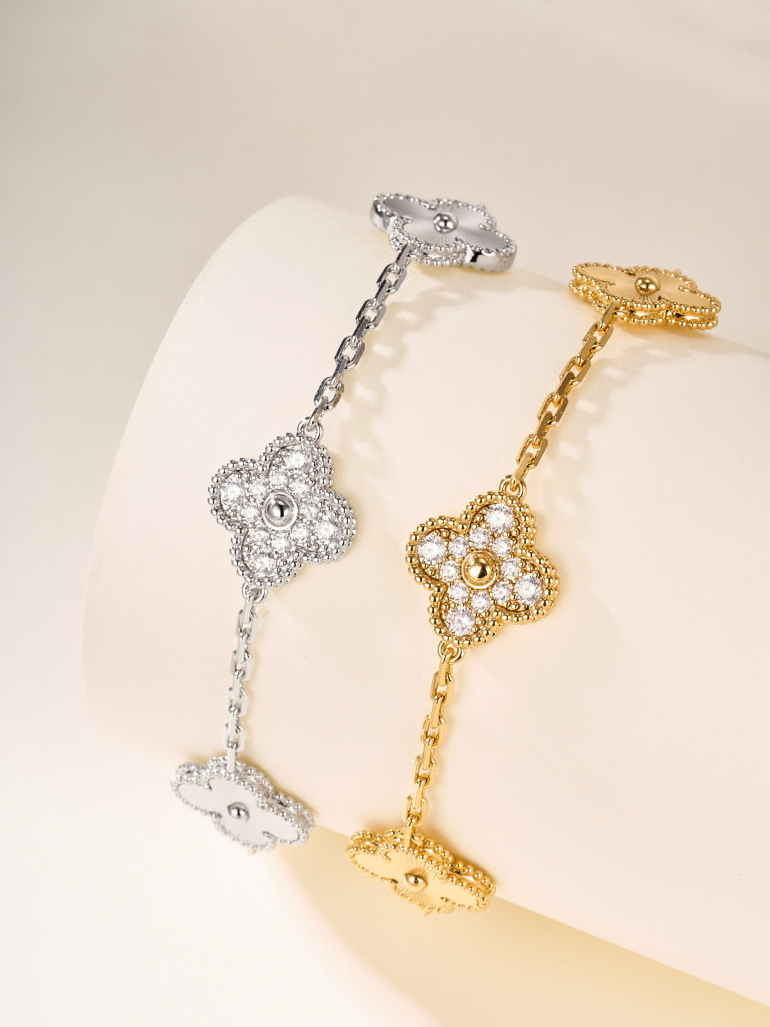 Van Cleef & Arpels Alhambra Gold Bracelet with Diamonds